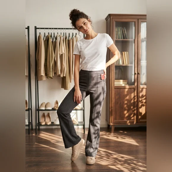 2 Pair NWT SPANX Pants, 1 Flare Nwt One Straight Leg Worn Once - Picture 1 of 11